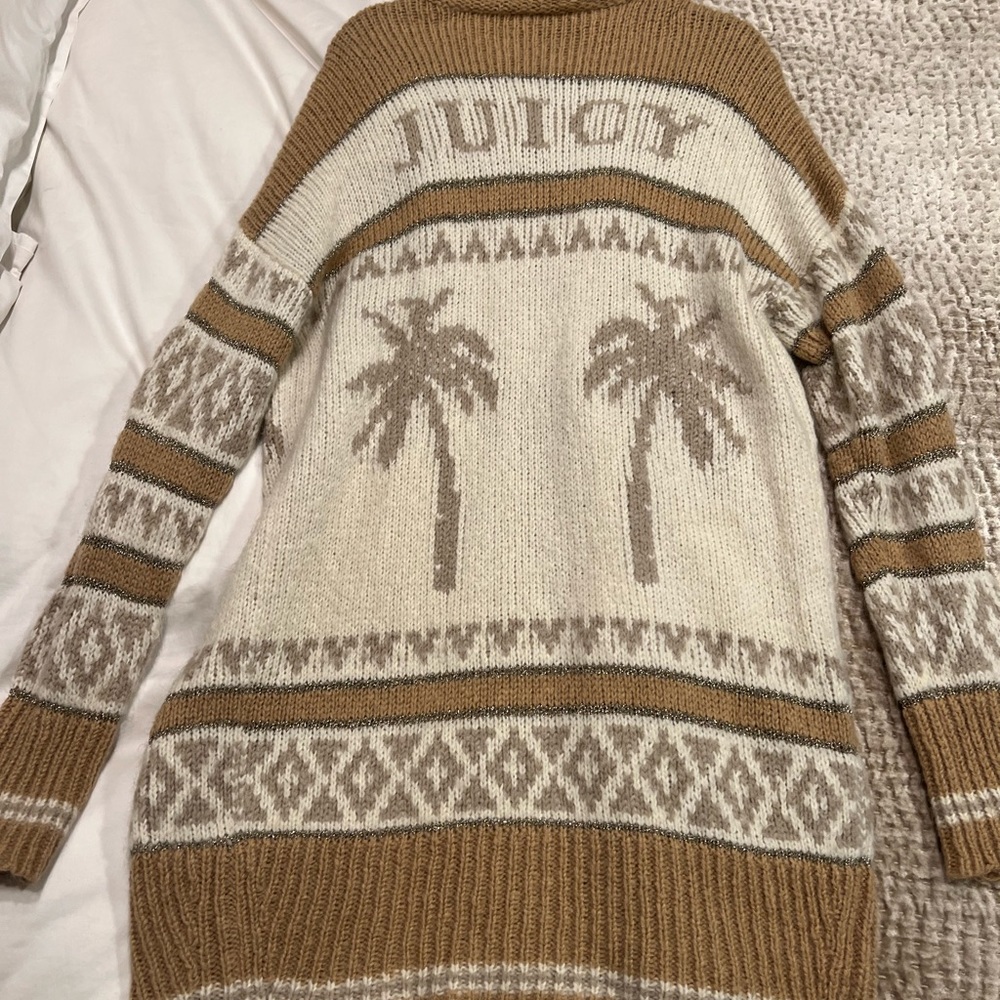 Juicy brand - sweater, duster with Gold details , palm tree. Small/medium